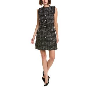 Pascale La Mode Womens Tweed Mini Dress, Black